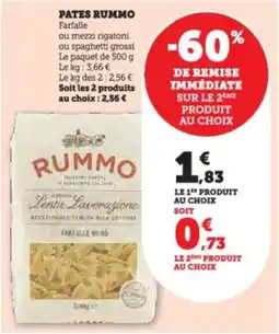 Super U Pates rummo offre