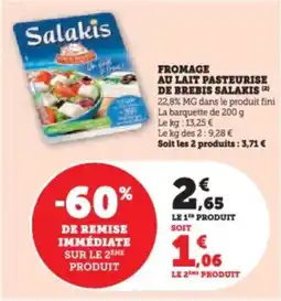 Super U Fromage au lait pasteurise de brebis salakis offre