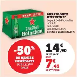 Super U Biere blonde heineken 5 offre