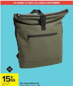 Carrefour Sac à dos adolescent offre