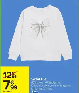Carrefour Sweat fille offre