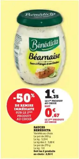 Super U Sauces bénédicta offre