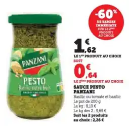 Super U Sauce pesto panzani offre