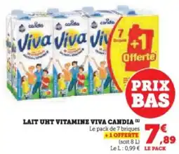Super U Lait uht vitamine viva candia offre