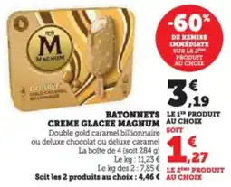 Super U Batonnets creme glacee magnum offre