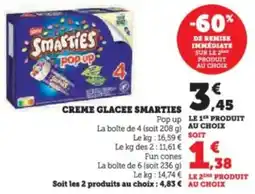 Super U Creme glacee smarties offre