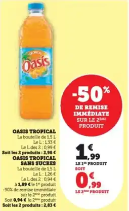 Super U Oasis tropical offre
