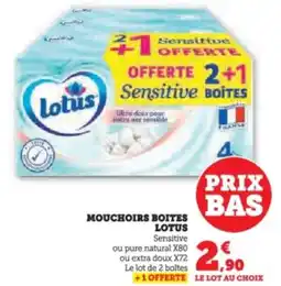 Super U Mouchoirs boites lotus offre