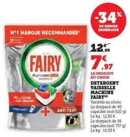 Super U Detergent vaisselle machine fairyta offre