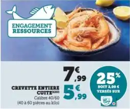 Super U Crevette entiere cuite offre