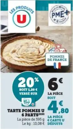 Super U Tarte pommes u 6 parts offre