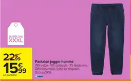Carrefour Pantalon jogger homme offre