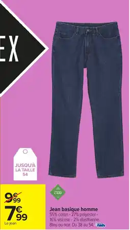 Carrefour Jean basique homme offre