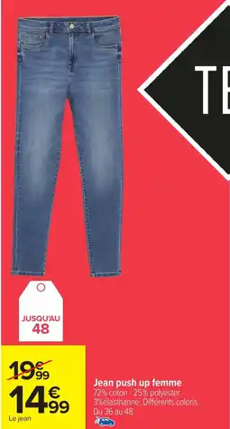Carrefour Jean push up femme offre