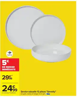Carrefour Service vaisselle 12 pièces "Serenity" offre