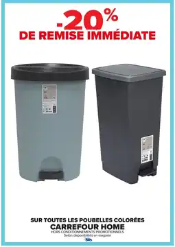 Carrefour Sur toutes les poubelles colorées carrefour home offre