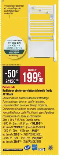 Bricorama Radiateur sèche-serviettes à inertie fluide actibain offre