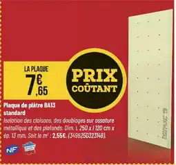 Bricorama Plaque de plâtre BA13 standard offre