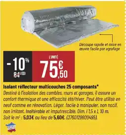 Bricorama Isolant réflecteur multicouches 25 composants offre