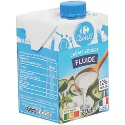 Carrefour CARREFOUR CLASSIC' Crème légère fluide U.H.T offre