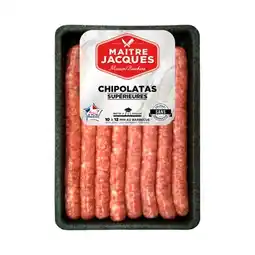 Carrefour MAITRE JACQUES 8 chipolatas natures supérieures MAITRE JACQUES offre