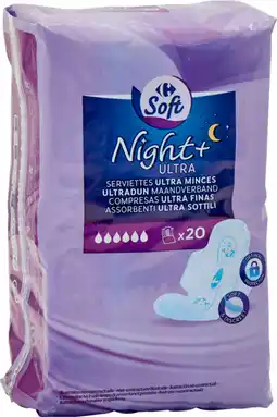 Carrefour CARREFOUR SOFT SUR TOUTES LES SERVIETTES HYGIÉNIQUES ET TOUS LES PROTÈGES SLIPS offre