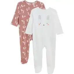 Carrefour TEX BABY Lot 2 pyjamas bébé offre