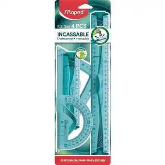 Carrefour MAPED Kit de traçage incassable 4 pièces offre