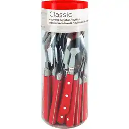 Carrefour CARREFOUR HOME Ménagère 24 pièces Classic Rouge offre