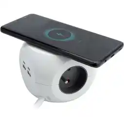 Carrefour CARREFOUR Bloc compact 3 prises 16A avec chargeur à induction offre