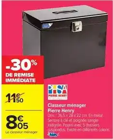 Carrefour Drive Pierre henry - classeur ménager offre