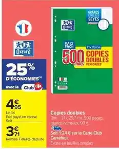 Carrefour Drive Oxford - copies doubles offre
