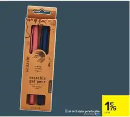 Carrefour Drive Lot de 2 stylos gel effacables offre