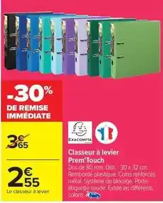 Carrefour Drive Exacompta - classeur à levier prem'touch offre
