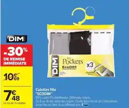 Carrefour Drive Dim - culottes fille ecodm offre