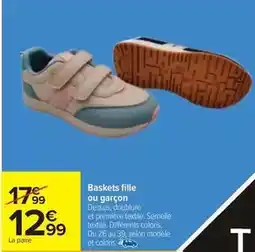 Carrefour Drive Baskets fille ou garçon offre