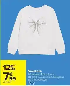 Carrefour Drive Sweat fille offre