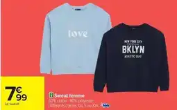 Carrefour Drive Sweat femme offre
