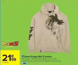 Carrefour Drive Xs - sweat dragon ball z homme offre