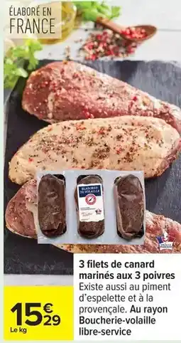Carrefour Drive Filets de canard marines aux 3 poivres offre