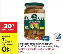 Carrefour Drive Carrefour classic - cornichons extra-fins offre