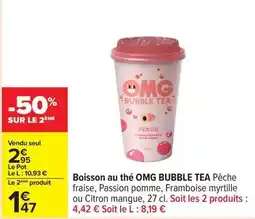 Carrefour Drive Omg - boisson au thé bubble tea offre