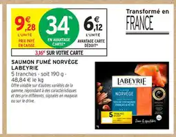 Intermarché Contact LABEYRIE Saumon fumé norvège offre
