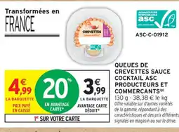 Intermarché Contact Crevettes sauce cocktail asc producteurs et commercants offre