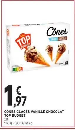 Intermarché Contact TOP BUDGET Cônes glacés vanille chocolat offre