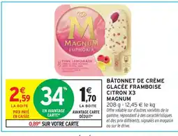 Intermarché Contact MAGNUM Bâtonnet de crème glacée framboise citron x3 offre