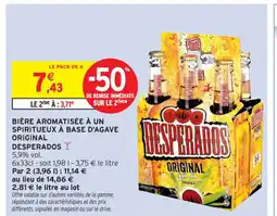 Intermarché Contact DESPERADOS Bière aromatisée à un spiritueux à base d'agave original offre