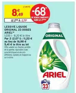 Intermarché Contact ARIEL Lessive liquide original 23 doses offre