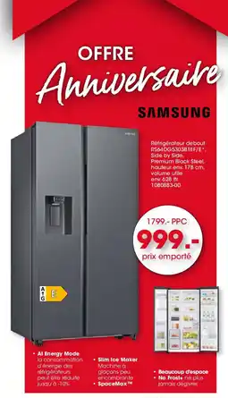 Möbel Martin SAMSUNG Réfrigérateur debout RS64DG5303B1EF/E offre