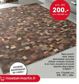 Möbel Martin Tapis patch- work Jeans offre